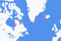 Vluchten van Oemiujaq naar Reykjavik