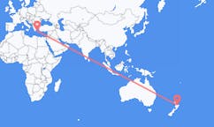 뉴질랜드 와카타네에서 출발해 그리스 산토리니로(으)로 가는 항공편
