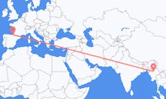 出发地 缅甸曼德勒目的地 西班牙圣塞巴斯蒂安的航班