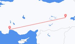 トルコのムシュから、トルコのアンタルヤまでのフライト