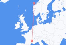Loty z Ålesundu, Norwegia do Nimesa, Francja