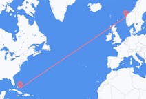 Flyreiser fra George Town, Bahamas til Florø, Norge