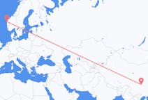 Flyg från Chongqing, Kina till Florø, Norge