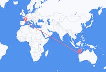Vluchten van Karratha, Western Australia, Australië naar Barcelona, Spanje