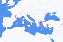 Flyg från Carcassonne, Frankrike till Antalya, Turkiet