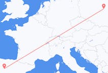 Flyg från Valladolid, Spanien till Warszawa, Polen