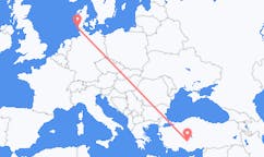 Flyrejser fra Vesterland, Tyskland til Konya, Tyrkiet