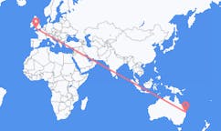 Flyreiser fra Gold Coast, Australia til Exeter, England