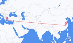 Flyg från Huangshan, Kina till Santorini, Grekland