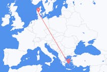 Flights from Syros in Greece to Billund in Denmark