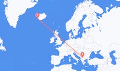 Flyreiser fra byen Skopje, Nord-Makedonia til byen Reykjavik, Island