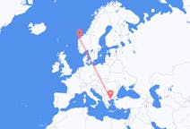 出发地 挪威从 奥勒松目的地 希腊卡瓦拉的航班