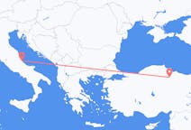 Flyreiser fra byen Pescara til byen Amasya