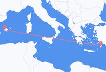 Flyreiser fra Rhodos, Hellas til Palma de Mallorca, Spania