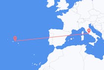 Flyrejser fra Terceira, Portugal til Rom, Italien