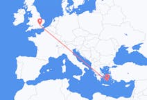 Flights from Santorini in Greece to London in England