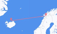 Vluchten van Grimsey, IJsland naar Narvik, Noorwegen