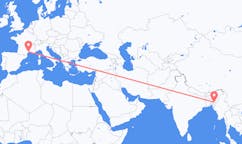 Flights from Aizawl, India to Montpellier, France