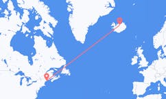 Flyg från staden Rockland, USA till staden Akureyri, Island