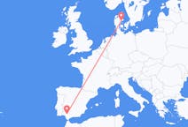 Vluchten van Aarhus, Denemarken naar Sevilla, Spanje