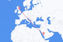 Flyreiser fra Al Bahah, Saudi-Arabia til Newcastle upon Tyne, England