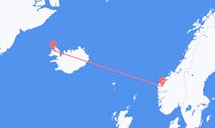 Flights from the city of Sandane to the city of Ísafjörður