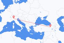 Flyreiser fra Erzurum, til Milano