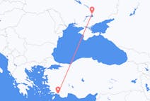 ウクライナのザポリージャから、トルコのダラマンまでのフライト