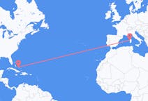 Flyreiser fra George Town, Bahamas til Alghero, Italia