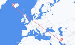 航班从伊朗希哈市到雷克雅维克市，冰岛塞尔