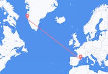 그린란드 마니초크에서 출발해 스페인 바르셀로나로(으)로 가는 항공편