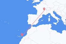 Flights from Fuerteventura in Spain to Lyon in France