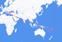 Flyrejser fra Kadavu Island, Fiji til Santorini, Grækenland