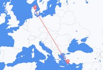 Flights from Rhodes, Greece to Aarhus, Denmark