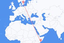 Flyreiser fra Mogadishu, Somalia til Växjö, Sverige