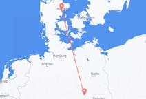 Flyreiser fra Århus, Danmark til Leipzig, Tyskland