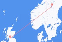 Vluchten van Glasgow, Schotland naar Östersund, Zweden