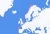 Loty z Tromsö, Norwegia do Santiago de Compostela, Hiszpania