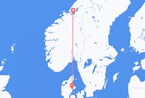 Flights from Trondheim to Aarhus