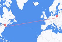 Flights from New York City, the United States to Łódź, Poland