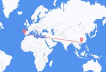 Flyrejser fra Wuzhou, Kina til Lissabon, Portugal