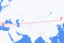 Flyg från Harbin, Kina till Skyros, Grekland