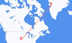 Vluchten van Hays, Verenigde Staten naar Ilulissat, Groenland
