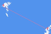 来自苏格兰的Lerwick目的地 法罗群岛索尔瓦古尔的航班