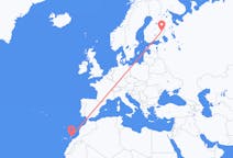 Flights from Lanzarote, Spain to Joensuu, Finland