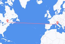 Flyreiser fra Montreal, Canada til Perugia, Italia