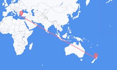 Flyg från Palmerston North, Nya Zeeland till Rhodes, England, Grekland