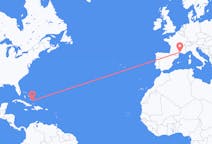 Flights from Spring Point, the Bahamas to Montpellier, France