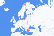 Flyg från Kiruna, Sverige till Rhodes, England, Grekland