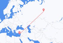Flights from Larnaca, Cyprus to Nizhnevartovsk, Russia